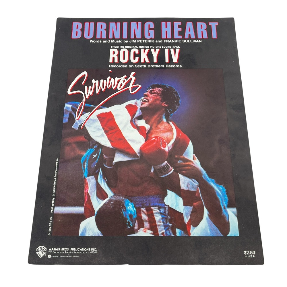 Burning Heart Survivor Sheet Music Rocky IV Soundtrack 1985 Sylvester Stallone